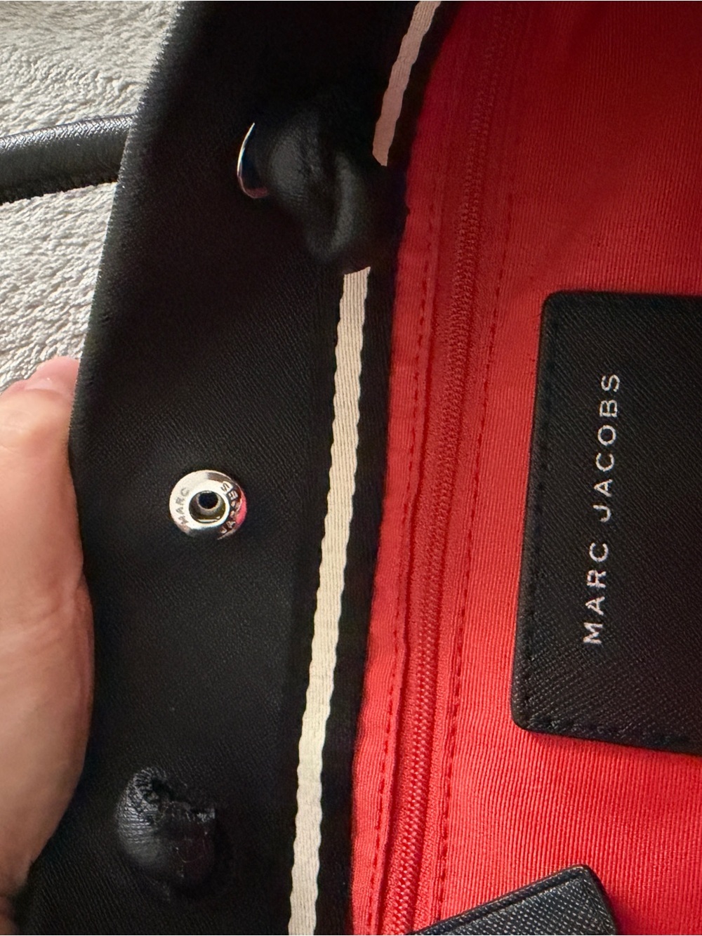 Marc Jacobs Black Embossed Logo Tote - Picture 6 of 7